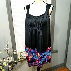 ✨ Swimsuits for All Black Floral Swimdress Top